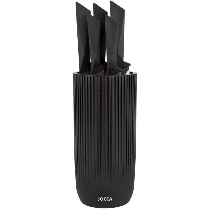 Jocca JOC8435253586612 Juego de 5 Cuchillos con Taco de Polipropileno Negro Jocca JOC8435253586612 Juego de 5 Cuchillos con Taco de Polipropileno Negro
