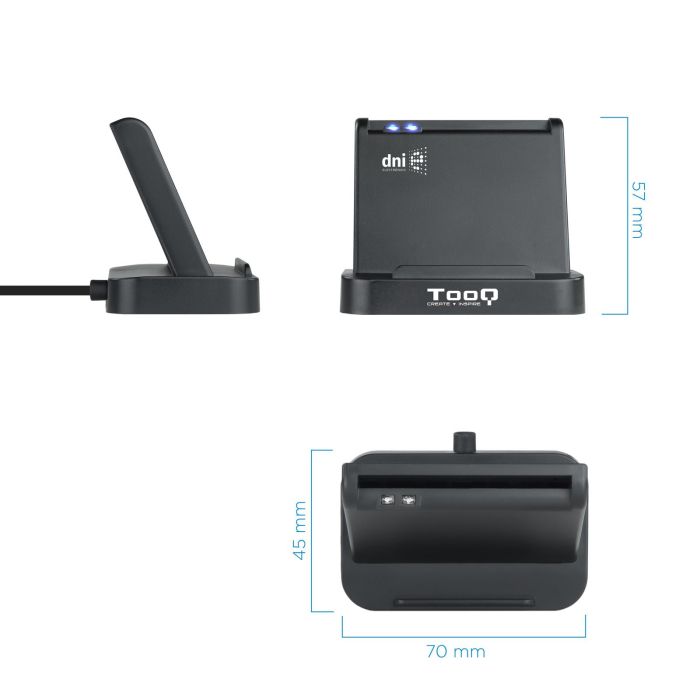 TooQ TQR-220B Lector de DNIe y Tarjetas Inteligentes USB 2.0 compatible DNI 3.0, PC, Mac, sin drivers y soporte móvil Negro 2 TooQ TQR-220B Lector de DNIe y Tarjetas Inteligentes USB 2.0 compatible DNI 3.0, PC, Mac, sin drivers y soporte móvil Negro 2