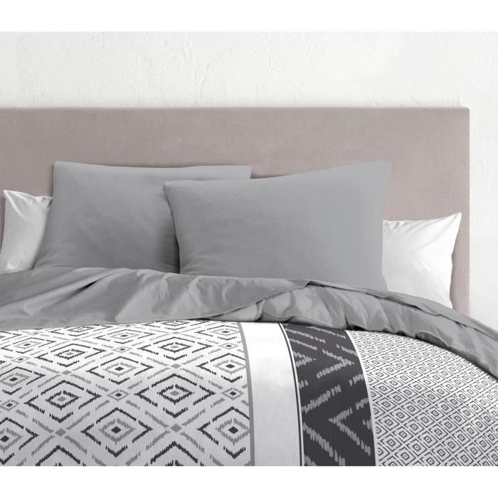 Juego de 2 fundas de almohada - HOME LINGE PASSION - 63 x 63 cm - Gris claro 1 Juego de 2 fundas de almohada - HOME LINGE PASSION - 63 x 63 cm - Gris claro 1