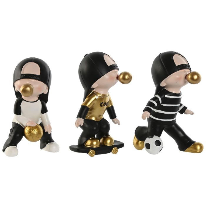 Figura Urban DKD Home Decor Multicolor Negro 11 x 18 x 11.3 cm (3 Unidades) Figura Urban DKD Home Decor Multicolor Negro 11 x 18 x 11.3 cm (3 Unidades)