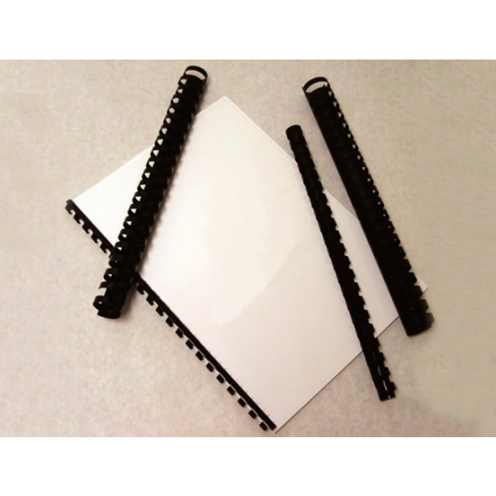 Q-connect Canutillo Redondo 12 mm Plástico Negro Capacidad 102 Hojas Caja 100 Unidades 2