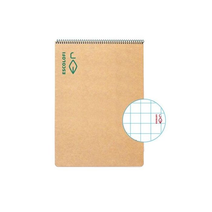 Bloc Escolofi Tapa Dura A4 100H Apaisado Cuadricula 5X5 80G Ecologico (Set de 5)