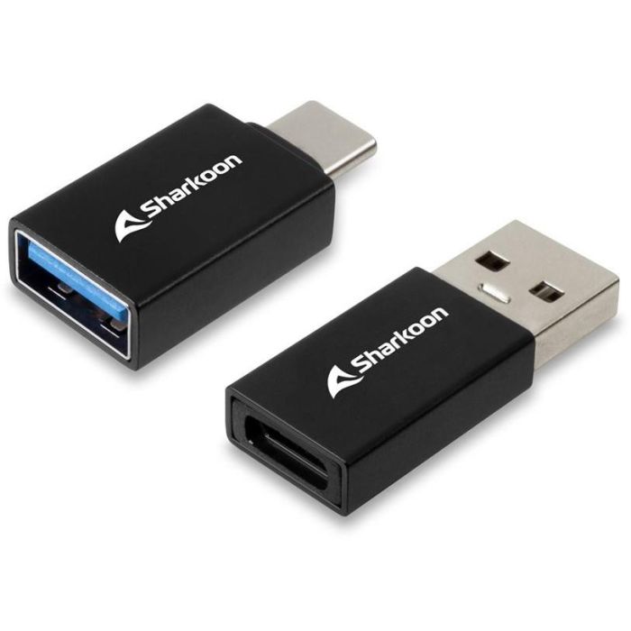 Sharkoon USB 3.2 Gen 1 Adapter OfficePal. USB-A > USB-C / USB-C > USB-A (schwarz. 2er Set) 1