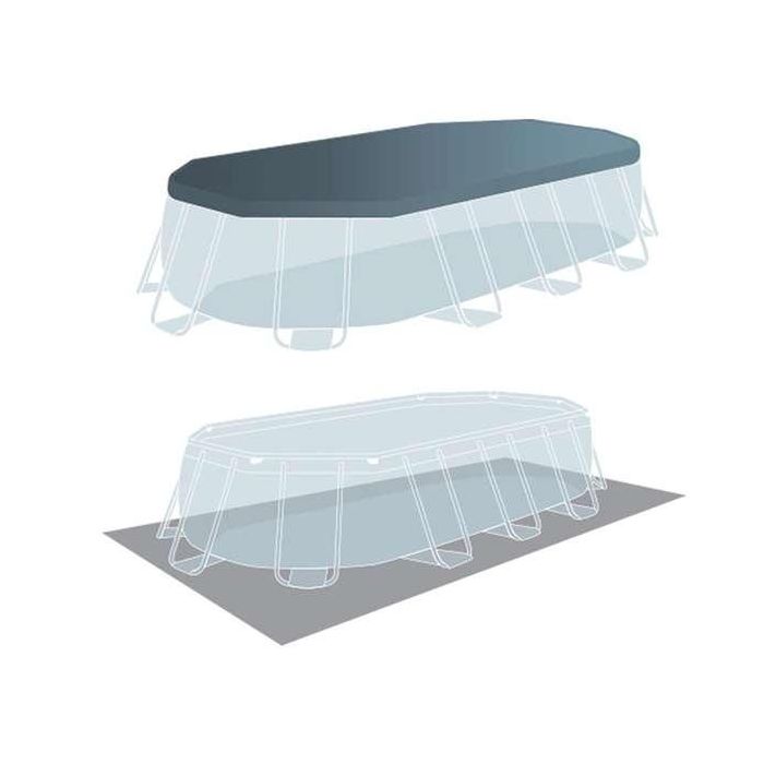 Intex Piscina Ovalada Desmontable Prism Frame 503x274x122 cm con Depuradora, Escalera, Cobertor y Tapiz (13365 Litros) 7