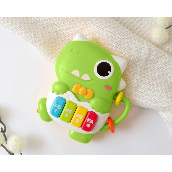 KioKids Juguete Musical Dinosaurio Verde Interactivo con Sonidos y Luces para Bebés +6 Meses