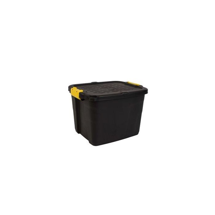 Caja Almacenamiento Strata By Cep Hw443 42 Litros Apilable Con Tapa Servicio Pesado Negro
