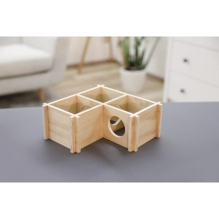Refugio para pequeños roedores - Kerbl - Modelo de 3 cámaras - Beige - Techo desmontable - Fácil montaje 2 Refugio para pequeños roedores - Kerbl - Modelo de 3 cámaras - Beige - Techo desmontable - Fácil montaje 2