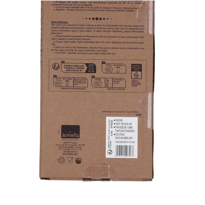 24 Cubiertos Acero Inoxidable Ondine Pradel 1,5 mm 2