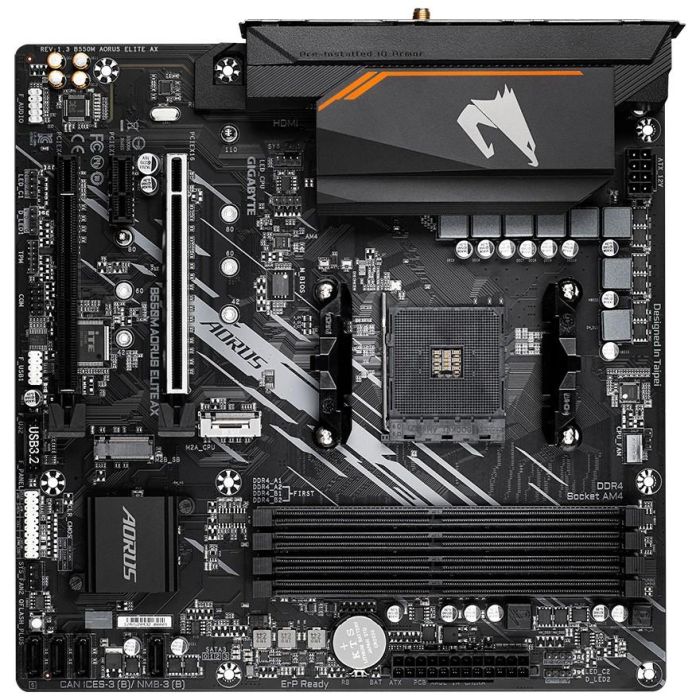 GIGABYTE B550M AORUS ELITE AX Placa base AMD B550 Zócalo AM4 Micro ATX para Ryzen 5000, Wi-Fi 6E, PCIe 4.0, DDR4 4733MHz 3 GIGABYTE B550M AORUS ELITE AX Placa base AMD B550 Zócalo AM4 Micro ATX para Ryzen 5000, Wi-Fi 6E, PCIe 4.0, DDR4 4733MHz 3