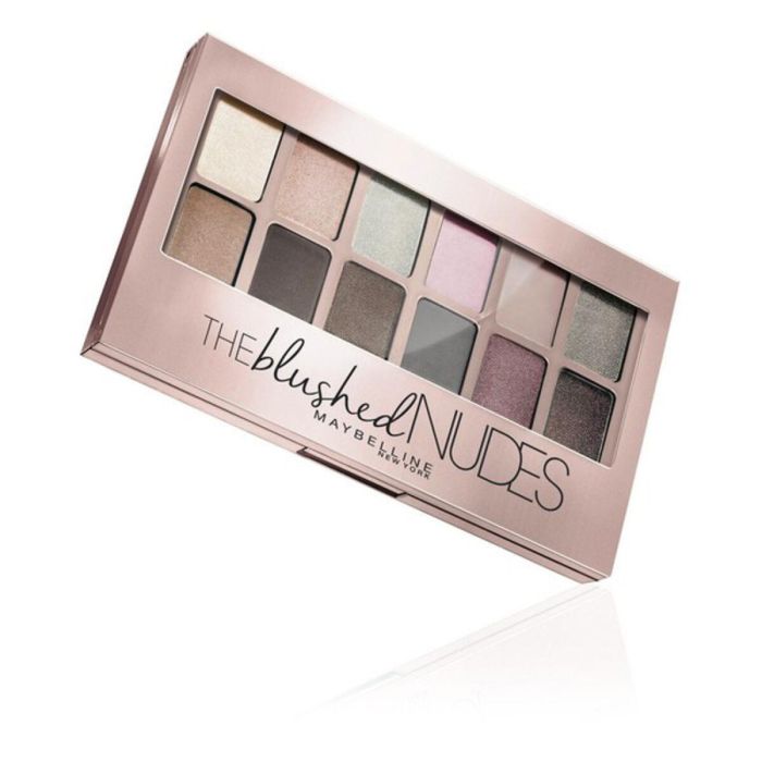 Maybelline #01 THE BLUSHED NUDES Paleta de Sombras de Ojos 12 Tonos Rosados, Neutros y Bronces, en Polvo 9,6 g