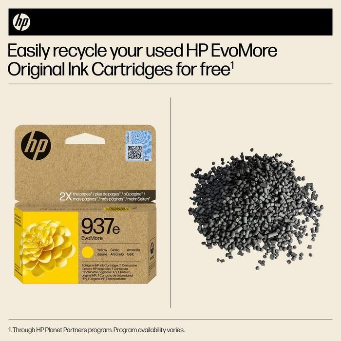 HP 937e EvoMore Yellow Original Ink Cartridge 39 HP 937e EvoMore Yellow Original Ink Cartridge 39