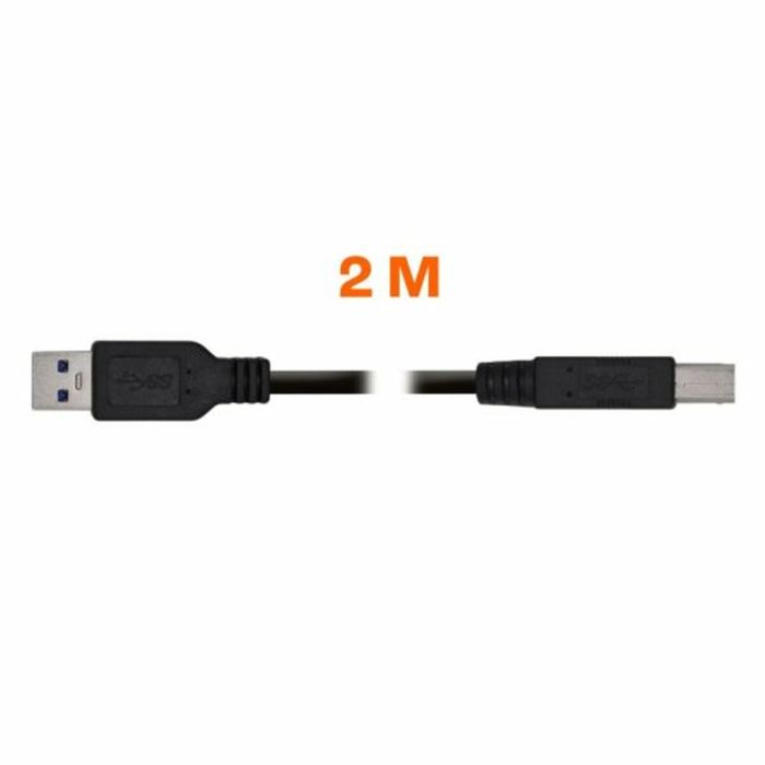 Cable USB PcCom Negro 2 m 1