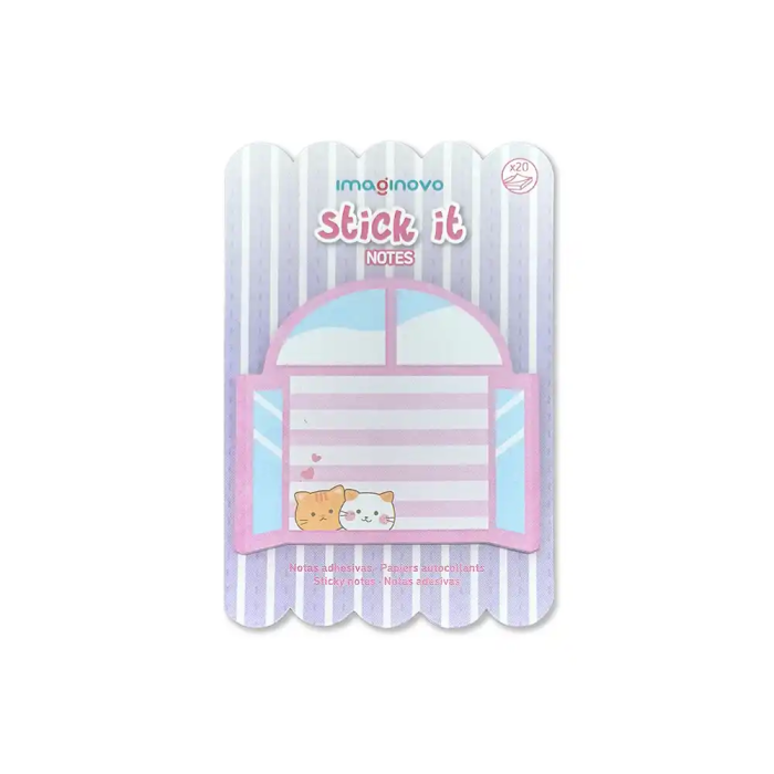 Imaginovo Bloc notas adhesivas fantasía Meow 20 hojas 70x70 mm 1