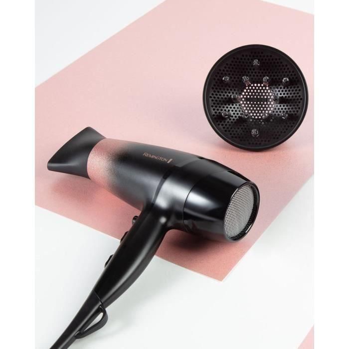 Remington Secador de Pelo Rose Shimmer 2200W Negro/Rosa con Gancho para Colgar 1