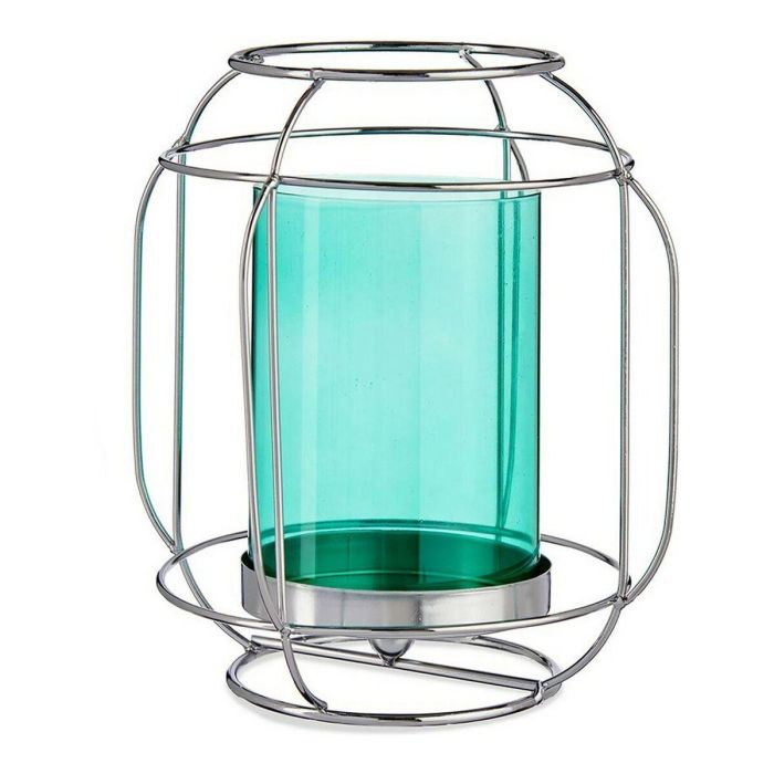 Portavelas Gift Decor SW120663B Azul Plateado Plata Metal Vidrio 19 x 20 x 19 cm Farol 0 Portavelas Gift Decor SW120663B Azul Plateado Plata Metal Vidrio 19 x 20 x 19 cm Farol 0