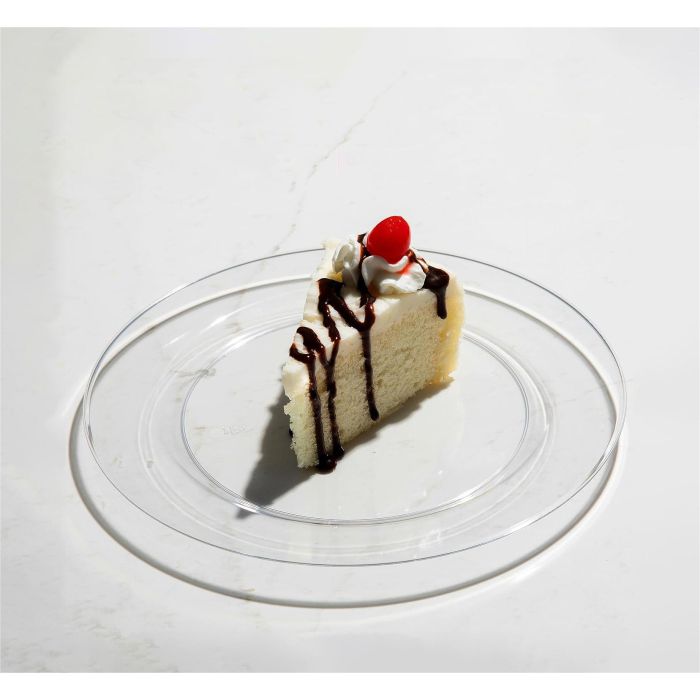 Algon Set 6 Platos Transparentes de Plástico (PS) de 19 cm (24 Unidades)