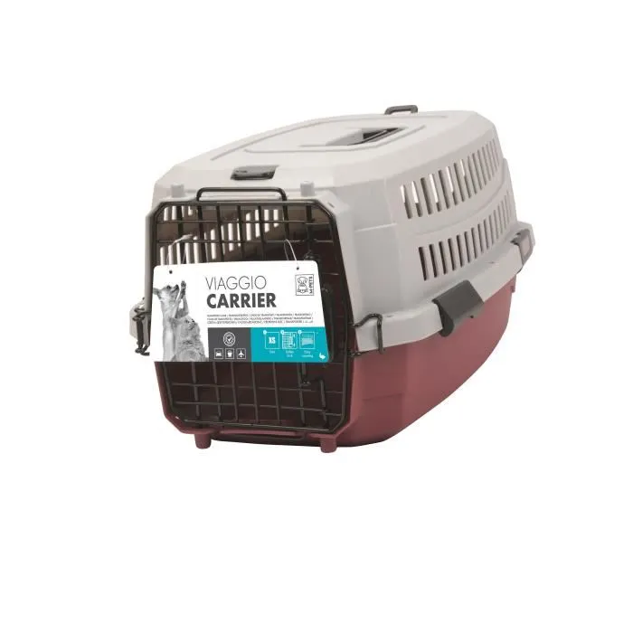 M Pets Estuche de Transporte Viaggio Carrier M - 68x47,6x45cm - Burdeos y Gris - Para Perro 1