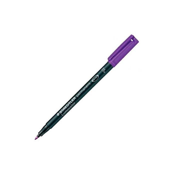 Staedtler Rotulador Permanente Lumocolor 318 F Violeta - Punta Fina 0.6mm Recargable (10 Unidades) (10 Unidades)
