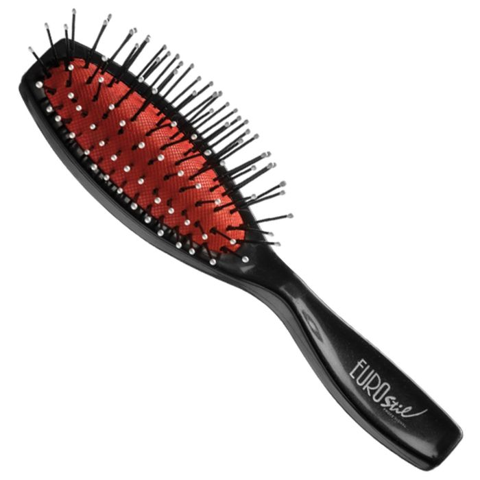 EUROSTIL Fuelle con púa de nylon y cepillo de bola pequeña en color negro