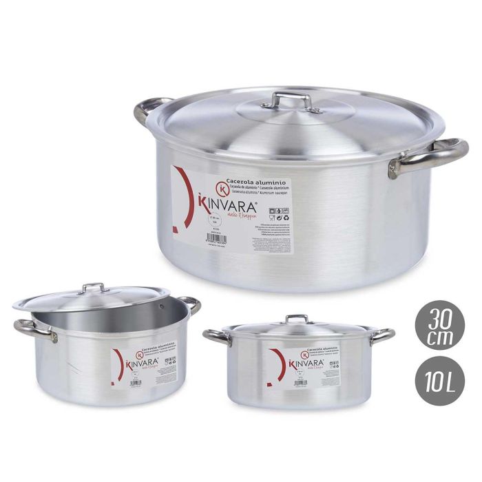 Cacerola de Aluminio Kinvara 30 cm 10 L - Apta Lavavajillas, Gas y Horno (6 Unidades) Cacerola de Aluminio Kinvara 30 cm 10 L - Apta Lavavajillas, Gas y Horno (6 Unidades)