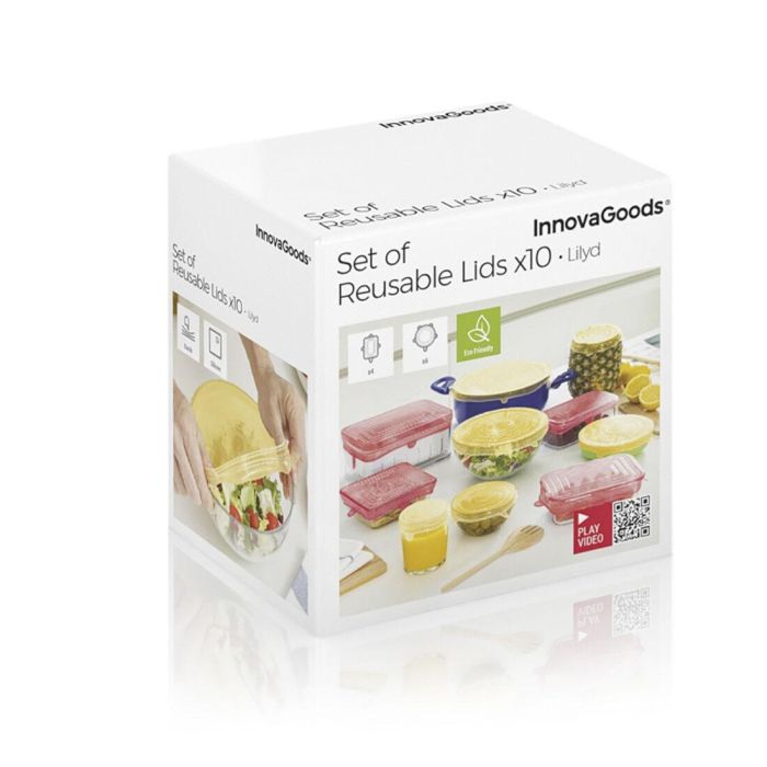 Set de 10 Tapas de Cocina Reutilizables y Ajustables Lilyd InnovaGoods 1 Set de 10 Tapas de Cocina Reutilizables y Ajustables Lilyd InnovaGoods 1