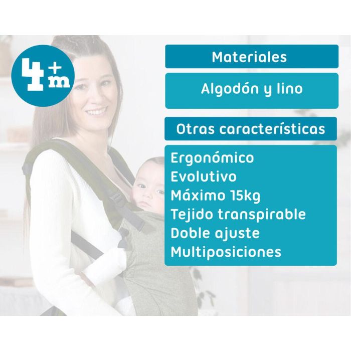 KioKids Portabebés Ergonómico Evolutivo Verde +0 meses 1