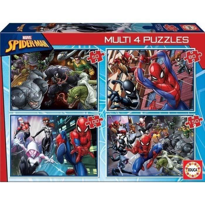 Multi 4 Puzzles 50-80-100-150 Ultimate Spiderman 18102