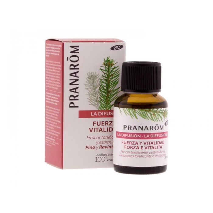 Pranarôm LA DIFUSION Fuerza y Vitalidad - Mezcla Aceites Esenciales 100% Ecológicos Aromaterapia Revitalizante 30 ml