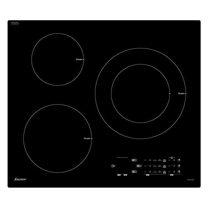 Sauter SPI6300 Placa de inducción 3 zonas 7200W Negra 60x52 cm Revestimiento de vidrio 12 posiciones Teclas sensibles 1 Sauter SPI6300 Placa de inducción 3 zonas 7200W Negra 60x52 cm Revestimiento de vidrio 12 posiciones Teclas sensibles 1
