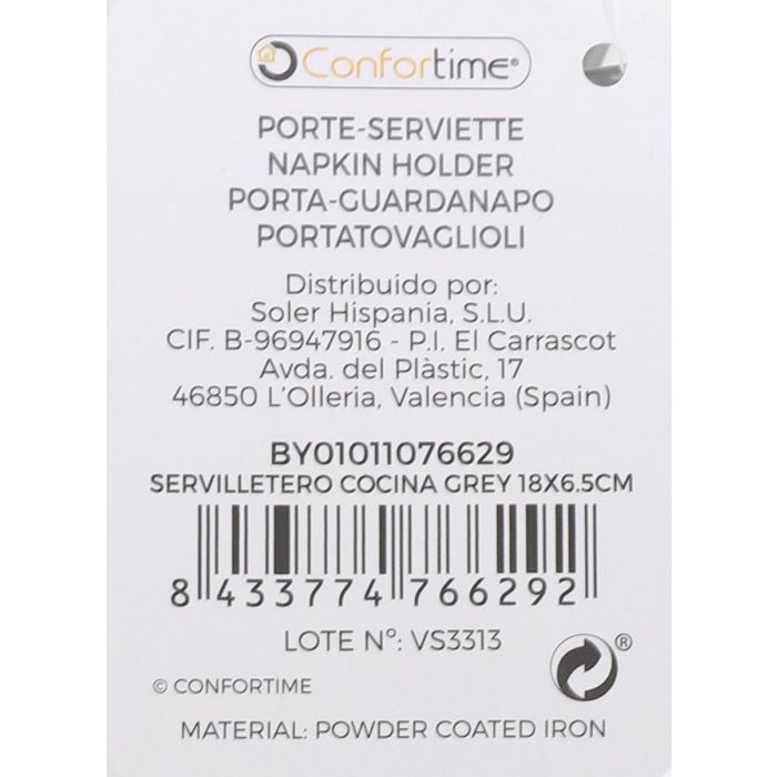 Servilletero de cocina Grey 18x6.5 cm - Confortime (12 Unidades) 5 Servilletero de cocina Grey 18x6.5 cm - Confortime (12 Unidades) 5