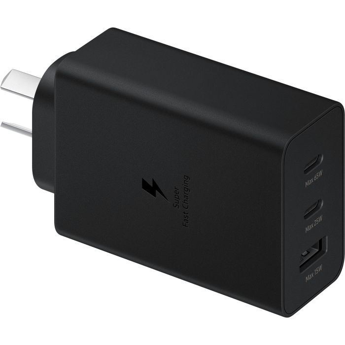Samsung EP-T6530 Cargador de Pared Negro con 2 Puertos USB-C para Smartphone, Tableta, Portátil, Auriculares y Smartwatch 4