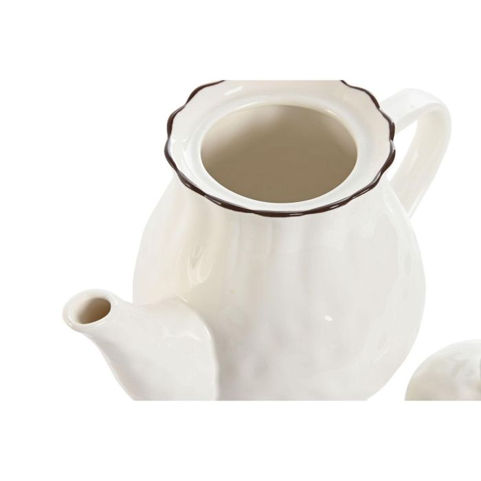 Tetera Cottage DKD Home Decor Blanco Marron 13 x 16 x 22 cm 1 Tetera Cottage DKD Home Decor Blanco Marron 13 x 16 x 22 cm 1