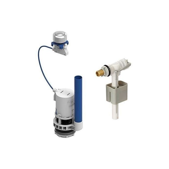 ROUSSEAU ROU3047404205799 Kit Mecanismo y Válvula Flotador para Cisterna WC, Terminal de Latón, Altura Regulable 190-490 mm