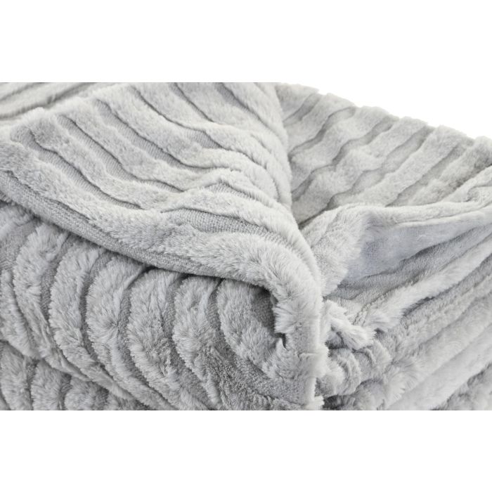 Manta Urban DKD Home Decor Gris Claro 170 x 130 cm (2 Unidades) 1