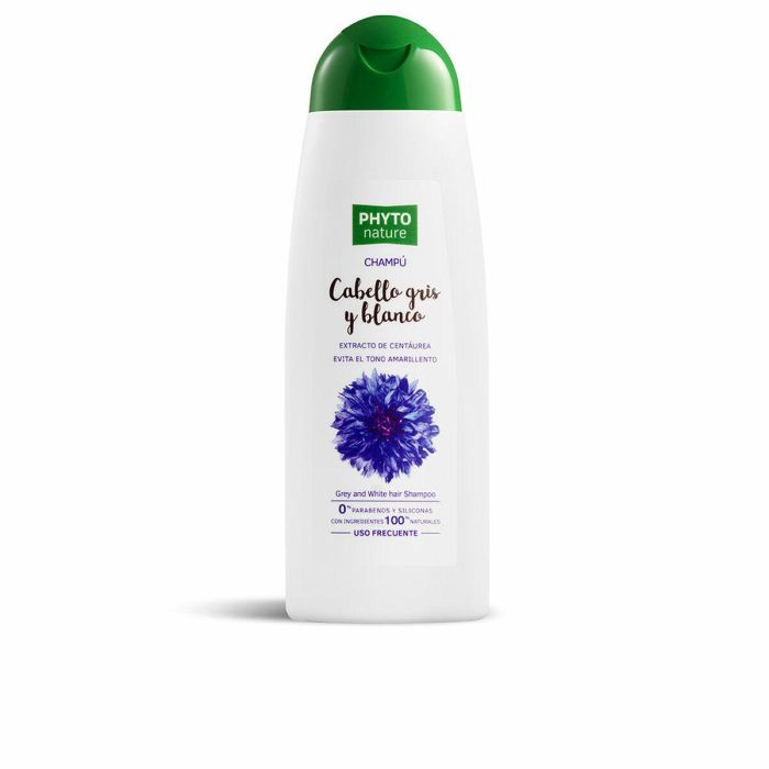 Luxana Champú Phyto Nature para Cabellos Grises, Blancos y Mechas Platino - Antiamarilleo, con Centaurea 400 mL