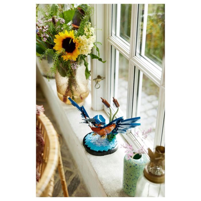 Lego 10331 Icons Kingfisher (Kungsfiskare) Fauna 2024 V29 - Set de construcción de kungsfiskare para adultos con soporte de exhibición