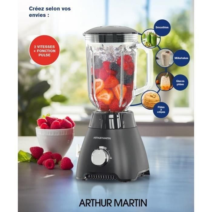 Batidora de vaso - ARTHUR MARTIN - AMPB40 - 1,5L - 400W - 2 velocidades + pulso 5 Batidora de vaso - ARTHUR MARTIN - AMPB40 - 1,5L - 400W - 2 velocidades + pulso 5