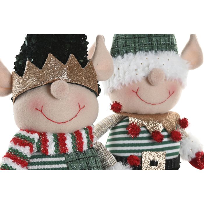 Figura Navidad Tradicional DKD Home Decor Verde Rojo 14 x 29 x 24 cm (4 Unidades) 1