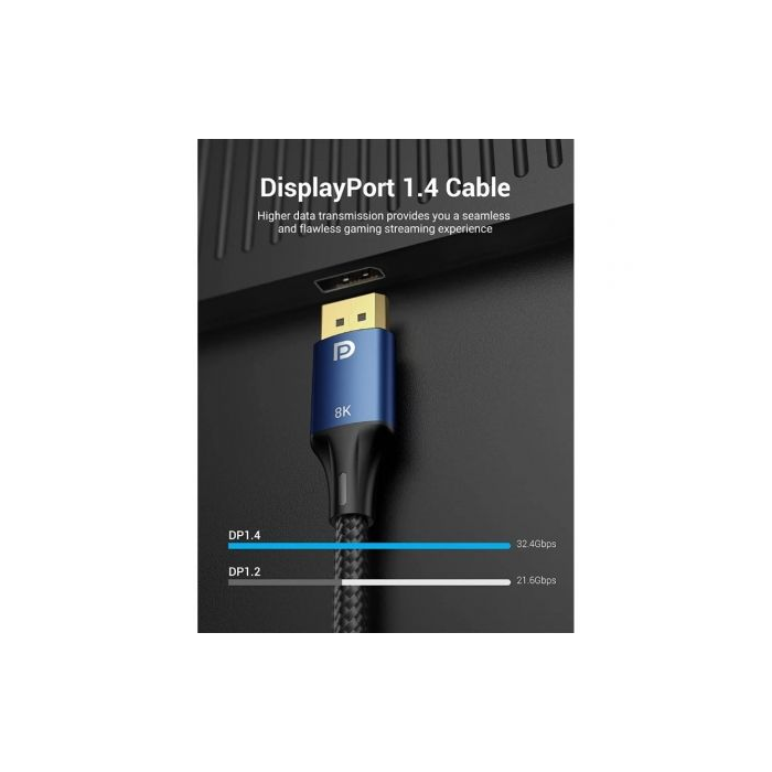 Cable Vention HCELF/ DisplayPort Macho - DisplayPort 8K Macho/ 3m/ Azul 2