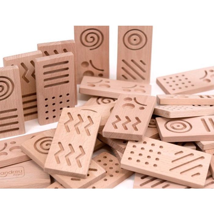 Juego Didactico Andreutoys Domino Sensorial Madera 28 Piezas 3