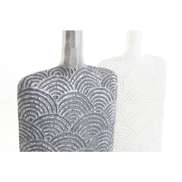 DKD Home Decor Set de 2 Jarrones Orientales de Resina Gris Beige con Arcos 11x61x21 cm 1 DKD Home Decor Set de 2 Jarrones Orientales de Resina Gris Beige con Arcos 11x61x21 cm 1