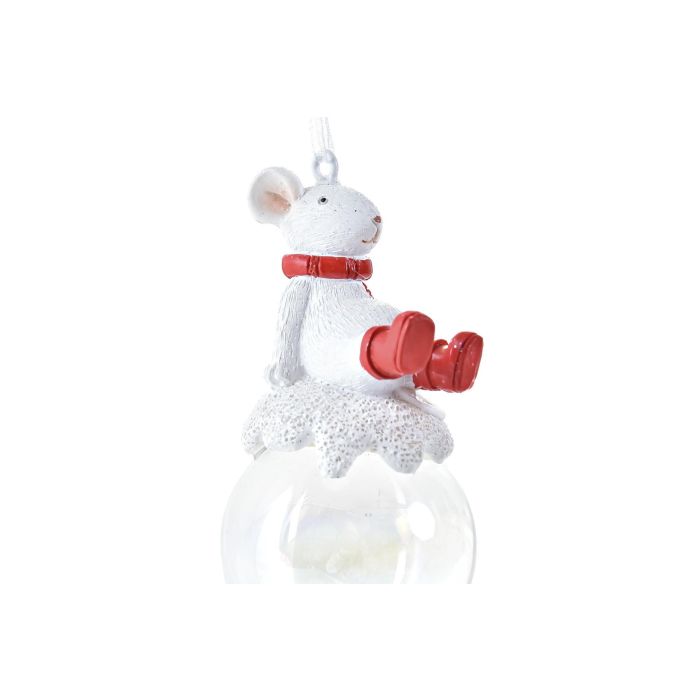 Decoracion Colgante Navidad Moderna DKD Home Decor Rojo Blanco 3.5 x 7.5 x 4 cm (12 Unidades) 1