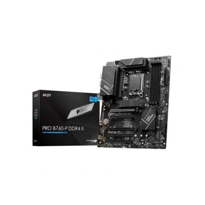 Placa MSI Pro B760-P Ddr4 Ii,Intel,1700,B760,4Ddr4,128Gb,Hdmi+Dp,4Sata+2M.2,4Usb 3.2+2Usb-C,2.5Gb,Atx Placa MSI Pro B760-P Ddr4 Ii,Intel,1700,B760,4Ddr4,128Gb,Hdmi+Dp,4Sata+2M.2,4Usb 3.2+2Usb-C,2.5Gb,Atx