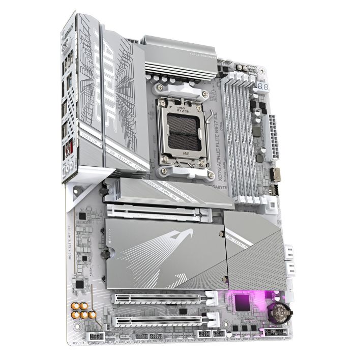 Gigabyte Placa Base X870 AORUS ELITE WF7 ICE AM5 para CPUs AMD Ryzen, VRM 16+2+2, DDR5 8200MHz OC, Wi-Fi 7, ATX Gigabyte Placa Base X870 AORUS ELITE WF7 ICE AM5 para CPUs AMD Ryzen, VRM 16+2+2, DDR5 8200MHz OC, Wi-Fi 7, ATX