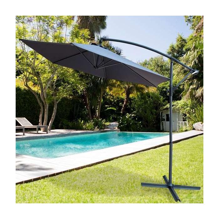 Parasol Aktive Gris 300 cm Ø 4,2 cm Aluminio 2 Parasol Aktive Gris 300 cm Ø 4,2 cm Aluminio 2