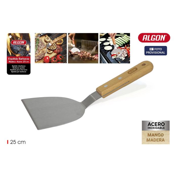 Espatula Barbacoa Wood 25Cm Algon Bbq (24 Unidades)