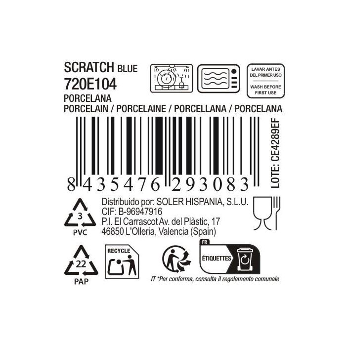 Bandeja Oval Scratch Blue 35.7 x 20.5 x 3 cm - Inde (6 Unidades) 3 Bandeja Oval Scratch Blue 35.7 x 20.5 x 3 cm - Inde (6 Unidades) 3
