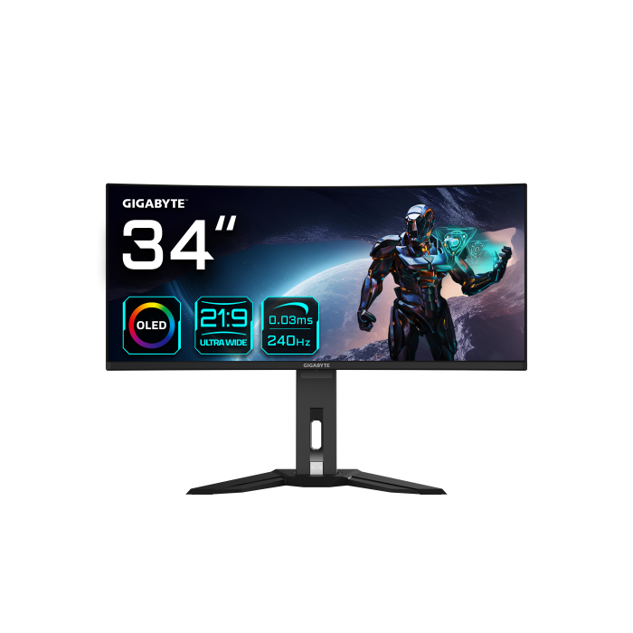 Gigabyte MO34WQC2 Monitor 34" Curvo WQHD OLED 3440x1440 240Hz HDR400 FreeSync Premium Pro Altavoces 20VM0-MO34WQ2BT-1EKR Gigabyte MO34WQC2 Monitor 34" Curvo WQHD OLED 3440x1440 240Hz HDR400 FreeSync Premium Pro Altavoces 20VM0-MO34WQ2BT-1EKR
