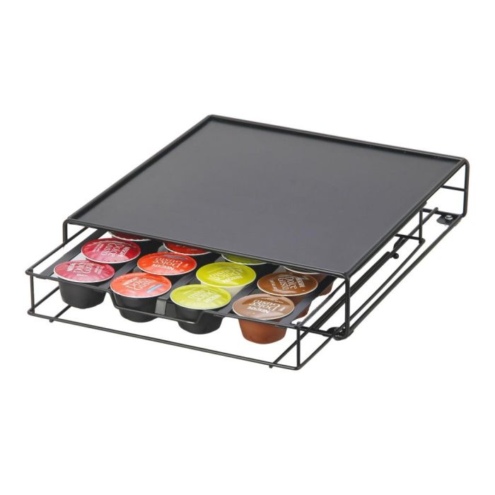 DKD Home Decor Soporte para Cápsulas Dolce Metálico Negro - 20 Cápsulas - 32x28.7x7 cm