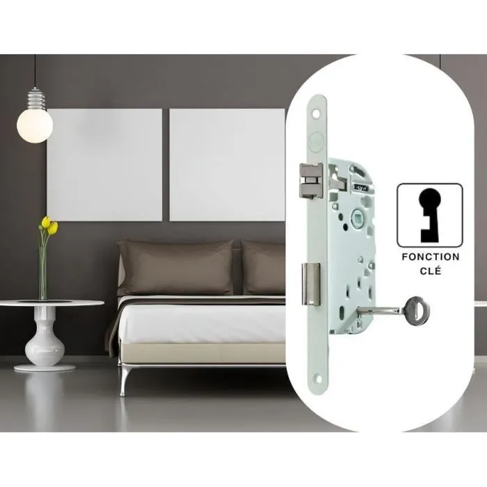 Yale Y75R-A40/B/SC Cerradura de Empotrar con Llave - Eje 40 mm, Caja Fuerte 135 mm - Certificación NF Nivel 2 - Blanco 1